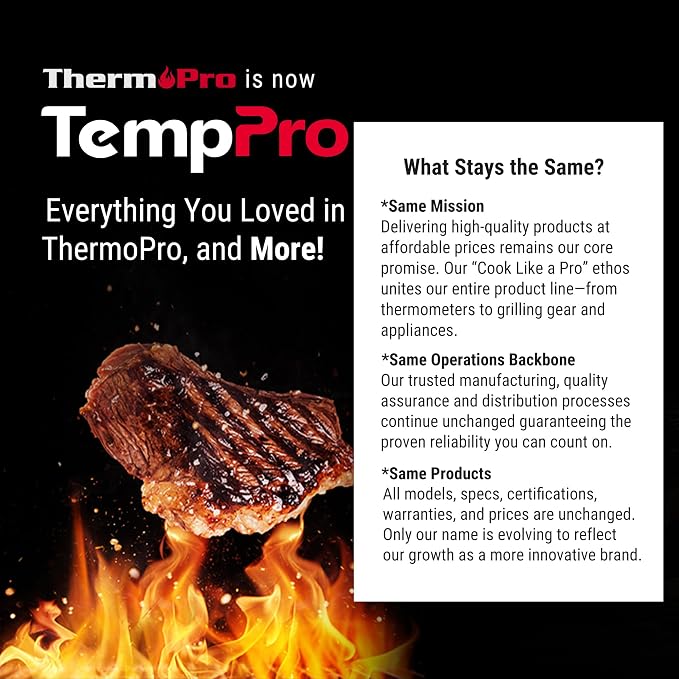 TempPro TP03B Digital Meat Thermometer for Cooking, Instant Read Thermometer with Backlight, Kitchen Food Thermometer for Grill Smoker BBQ Oil Deep Fry Candy Bread Coffee (Previously ThermoPro)