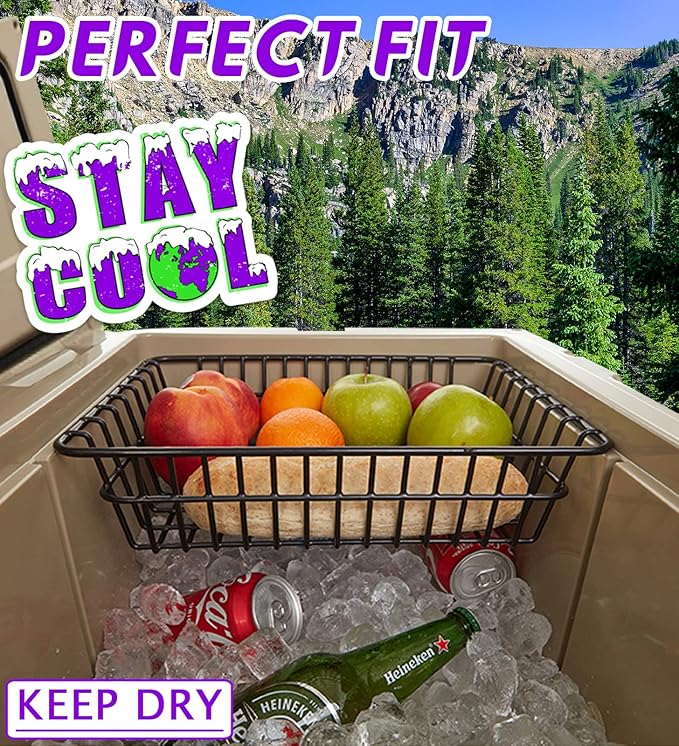 2-Pack Cooler Basket for YETI Tundra Haul, Double Cooler Rack for Double Storage, Dry-Goods Basket for YETI Wheeled Coolers (Cooler NOT Included)