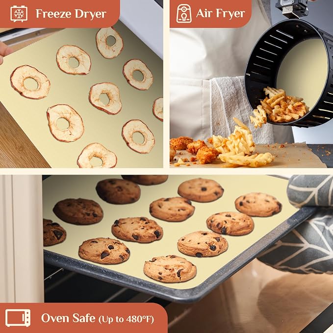Silicone Baking Mat, 24 IN x 6 FT Free Cutting Baking Sheet,Non-Stick Reusable Dough & Pastry Mat,Non-Slip Silicone Mat Roll for Air Fryer Liner,Freeze Dryer,Oven Baking Pan,Kitchen Counter