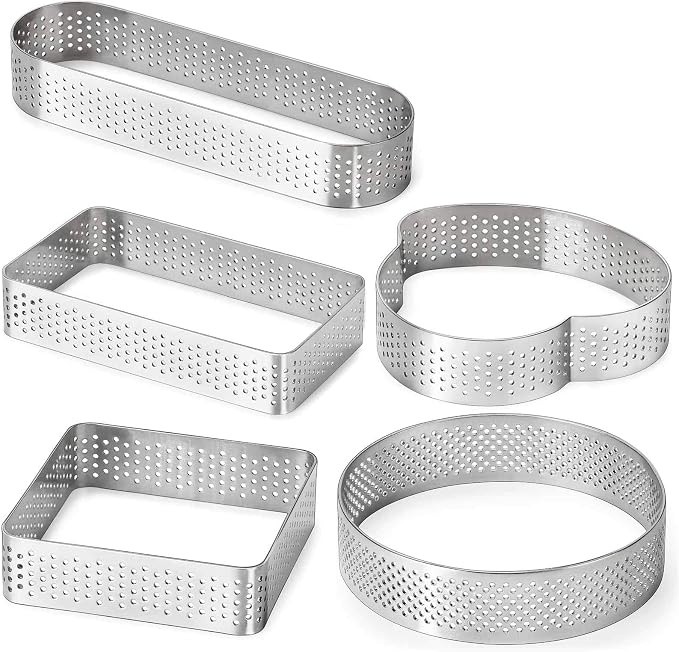 FANGSUN 5 Pack Double Rolled English Muffin Rings Small