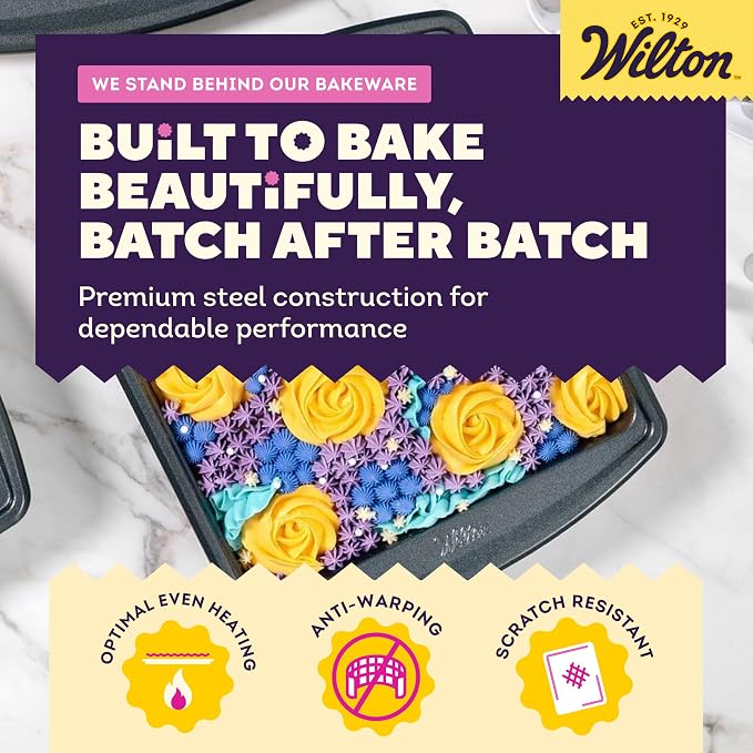Wilton Platinum Non-Stick Square Cake Pan - Baking Pan for Brownies & Small Cakes - Made Without PFAS - Dishwasher Safe & Offers Even Heat Distribution - 9 x 9 x 2 Inch