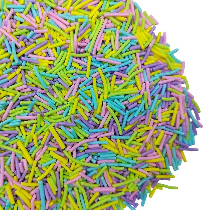 Easter Jimmies Sprinkles, Edible Jimmy Sprinkles, Pastel Crunchy Jimmies Mix for Cake Decorating, Edible Cookie Cupcake Decorations for Easter Baking and Holiday Party Treats