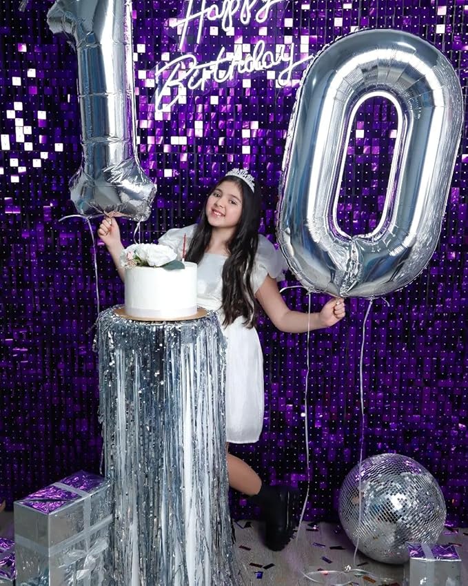 Silver Number 100 Balloon 40 inch, 100 Number Balloons, 100th Silver Birthday Decorations for Girls Boys Kids, 100 Year Old Women Men Party Supplies