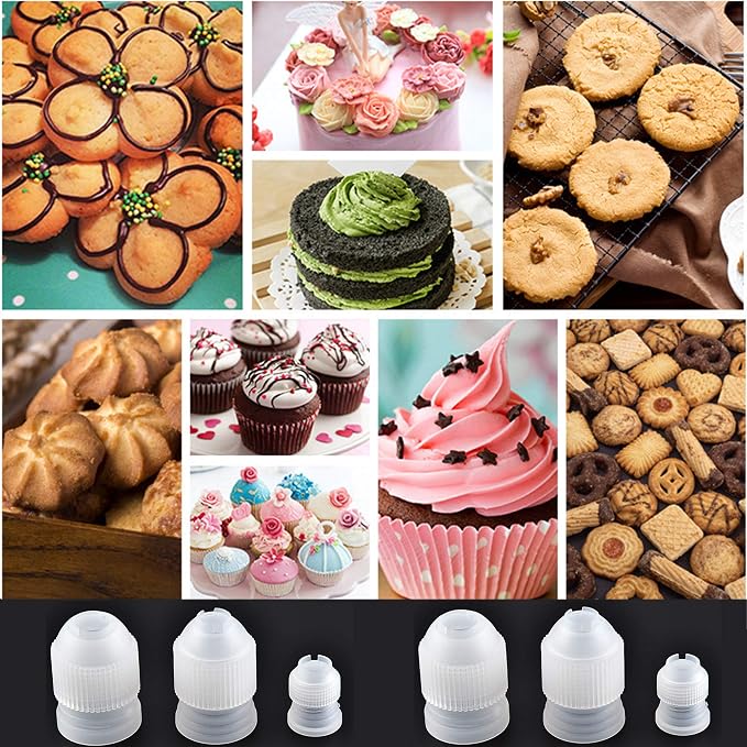 MYUBWTF12 Pieces White Pastry Bag Coupler, Three different sizes Plastic Standard Couplers/Cake Decorating Coupler/Pipe Tip Coupler for piping bags, Icing Nozzles