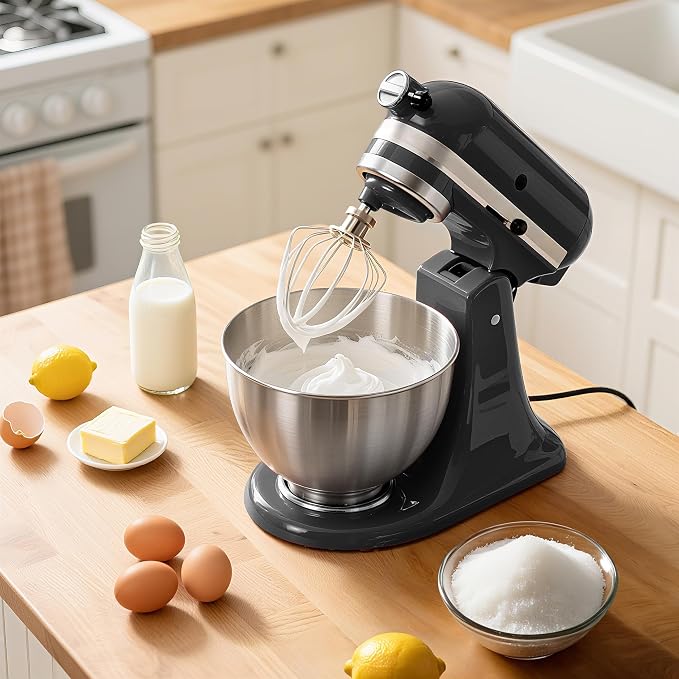 Stainless Steel Mixer Attachments for KitchenAid 5QT Mixer, 3 PCS | For KitchenAid 4.5/5QT Tilt-Head Mixer, All Stainless Steel, K45WW K45DH K45B, Dishwasher Safe, Mixer/Machine NOT Included