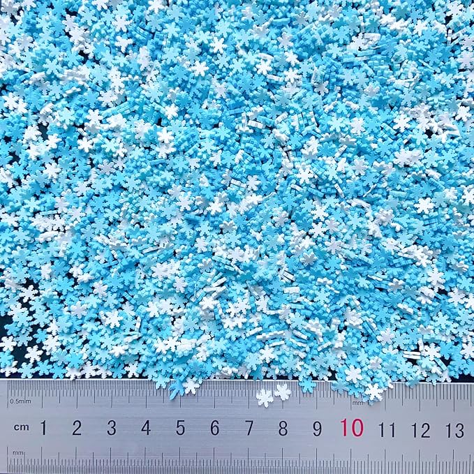 EHOPE 100G Fake Sprinkles Polymer Sprinkles Faux Sprinkles Resin Sprinkles Clay Sprinkles For Resin Fake Candy Sprinkles for Nail Art DIY Crafts Cake Phone Case (100G Snowflake-3)