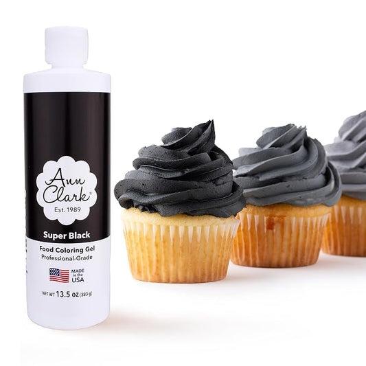 Ann Clark Super Black Food Coloring Gel Extra Large 13.5 oz Bottle Made in USA