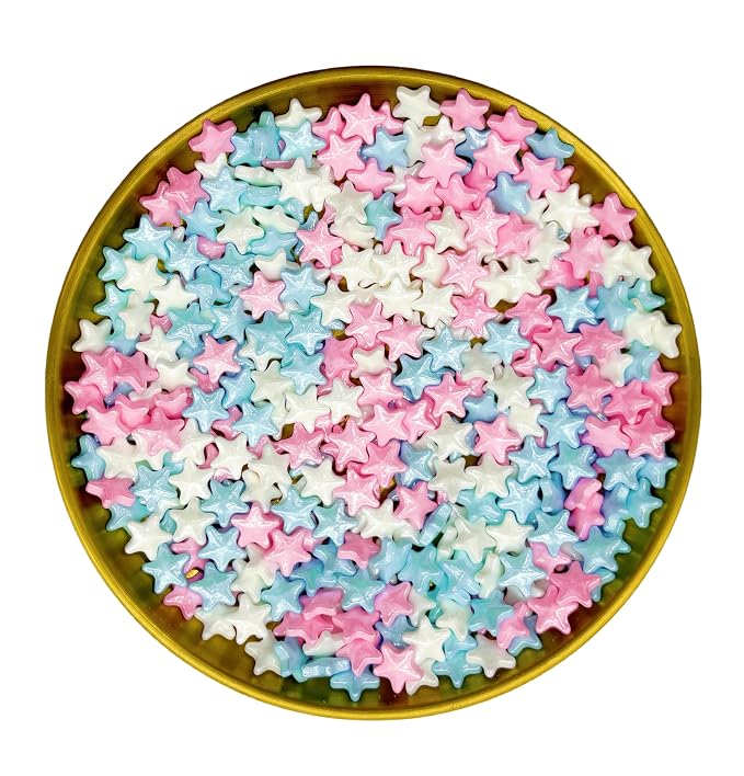 Dynastang Colorful Stars Sprinkles Edible Stars Cake Decorating Stars Cake Decorations Cupcake Toppers Cookie Decorating Perfect for Cakes, Cupcakes, Desserts Toppings 3OZ