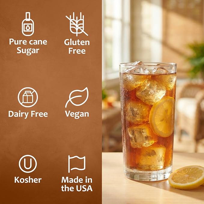 Syruvia Sweet Tea Syrup, Naturally Flavored Syrup for Teas, Drinks, Lemonades, Iced Teas, and Desserts – 25.4 fl oz - with Pump