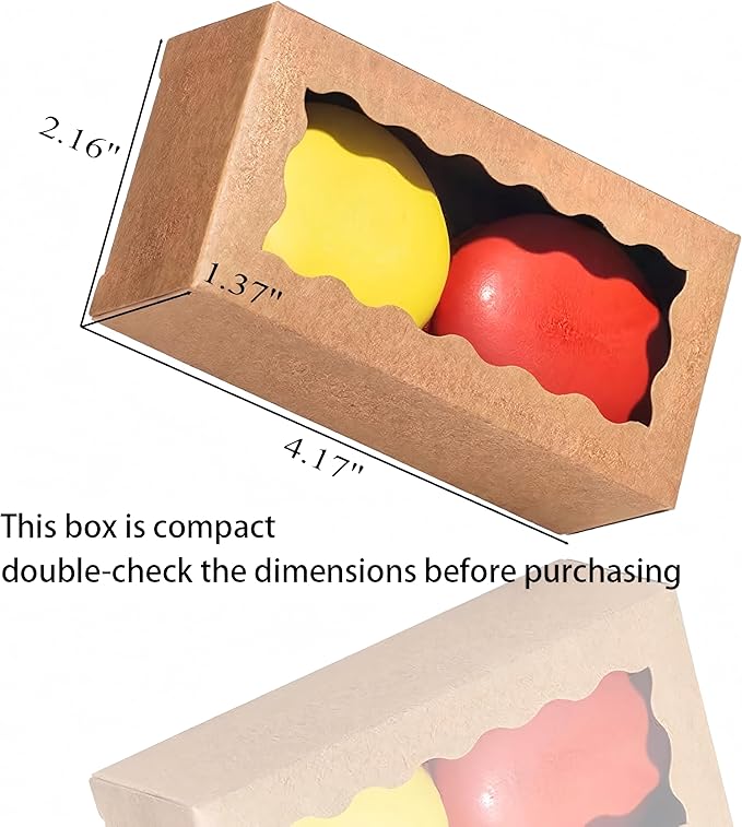 JCXGRVC small treat boxes with window - 100pcs candy box for chocolate & bakery treats Macaron Packaging for Wedding 4.17 x 2.16 x 1.37 inches macaron boxes for 2