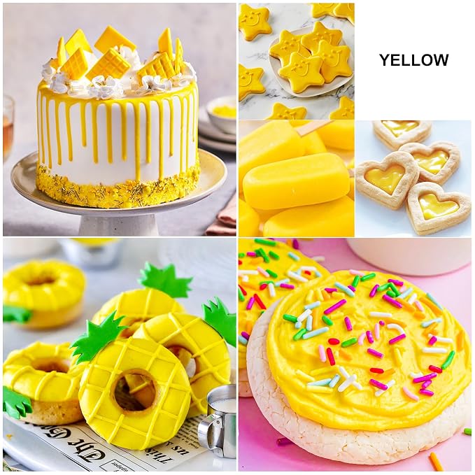 Oil Based Food Coloring for Chocolate - Vivid Food Coloring Set for Candy Melts, Baking, Cake Decorating, Fondant - Fat Soluble Food Color Dye for Icing, Cookie, Crafts - 2 fl.oz / 60ml Bottles (Yellow)
