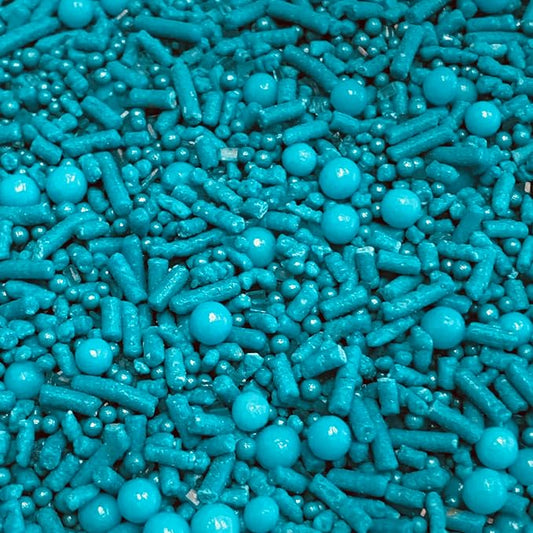 COOL MOM SPRINKLES Turquoise Sprinkles (4 oz.) – Tropical Beach Summer Themed Sprinkles for Decorating Ocean Cakes, Cupcakes, Cookies & Desserts – Mixed in the USA/Gluten-Free
