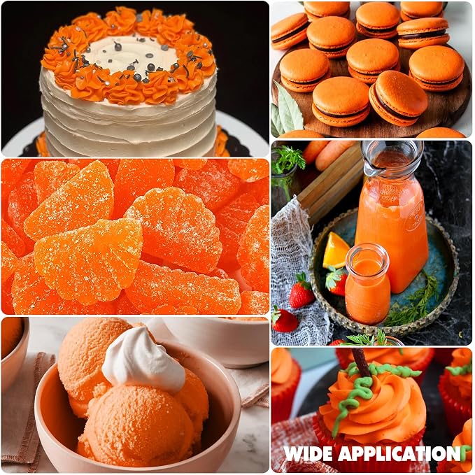 Gel Food Coloring - Vibrant Gel Food Coloring for Baking, Cake Decorating, Easter Egg - Concentrated Flavorless Edible Food Color Dye for Icing, Fondant, Drinks, Cookie, DIY Crafts - 4.5 oz (Orange)