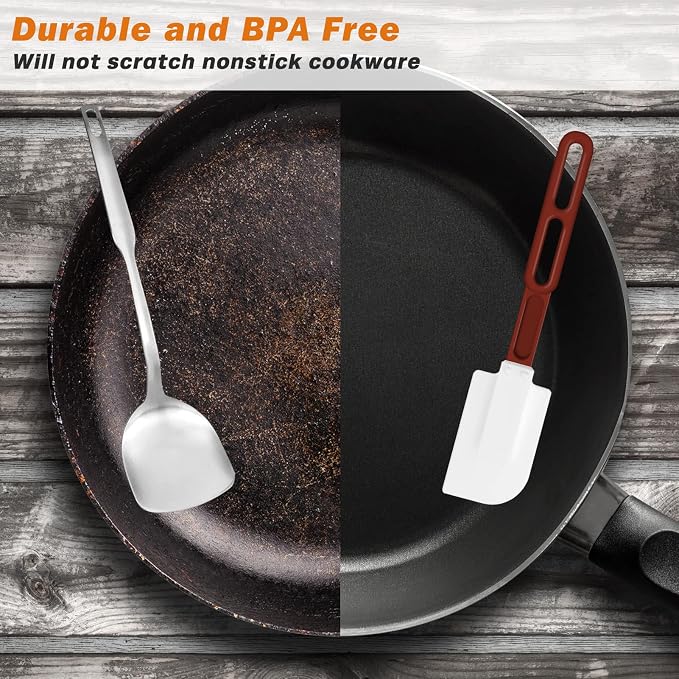 High-Temp Silicone Spatula, Commercial Spatula 500°F Heat-Resistant Non-Stick Silicone Scraper (10-Inch, NSF)