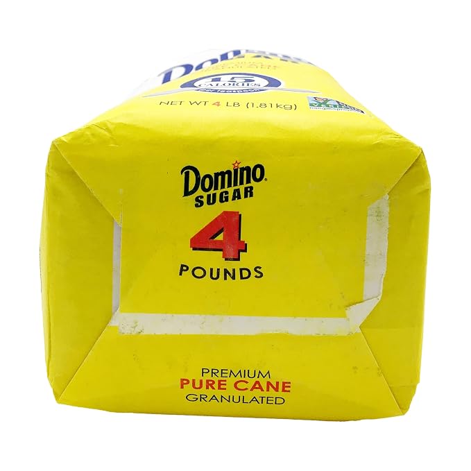 Domino, Granulated White Sugar, 4 lb (Pack of 2)