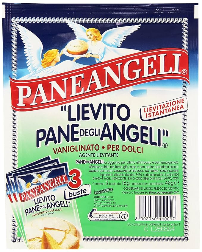 Paneangeli Lievito Vanigliato Per Dolci - Pane Degli Angeli Yeast - 3 count each - Pack of 4