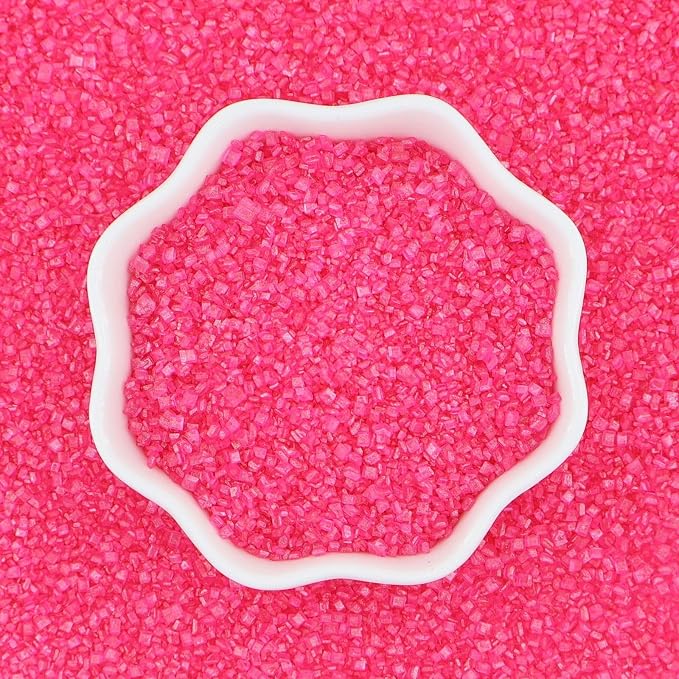 Pink Sanding Sugar | Pink Sprinkles | Edible Coarse Sugar Crystals | For Baking Dessert Decorating, Cake, Cupcake, Cookie, Ice Cream | Valentine's Day Wedding Holiday Party | 4.6 Ounces