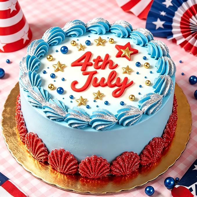 Dazzjoy Patriotic Edible Blue Ball Pearl Sugar Sprinkles, 150g/5.29oz, Blue Sprinkles for Cake Decorating, Cake Decoration & Cupcake Toppers, Wedding Party Valentines Supplies