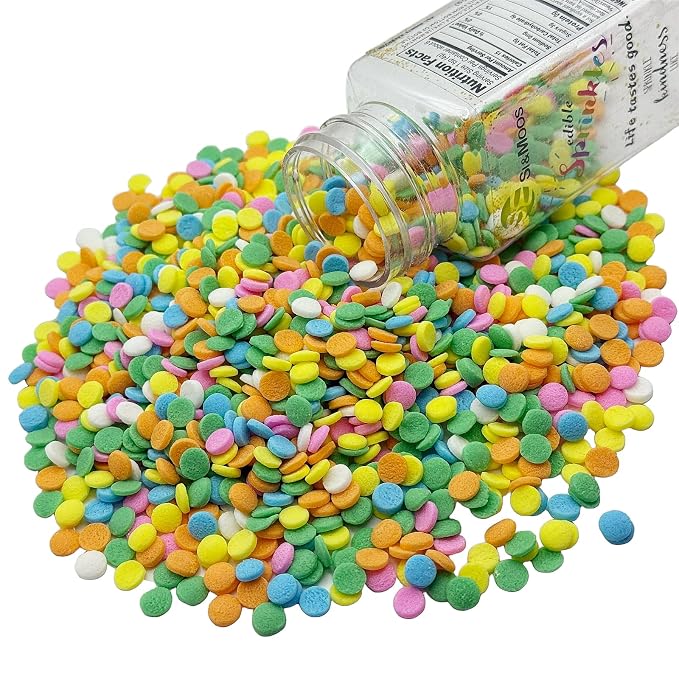 SE Si&Moos Easter Sprinkles Pastel Confetti Sprinkles Edible Confetti Sequins for Cake Decorations, Baking, Ice Cream, Cookies, Cupcake Toppers Easter Party Baby Shower Holiday Supplies 3 OZ