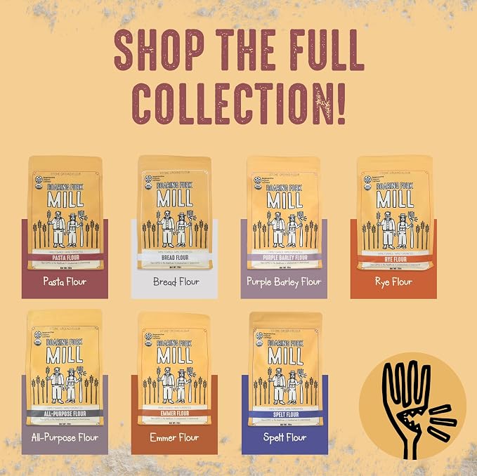 Stone-Milled Pasta 00 Flour from USDA Organic & Regenerative Organic Certified Durum Wheat – Traditional Durum Flour for Fresh Pasta, Extruded Noodles & Artisan Cooking – 11.3% Protein