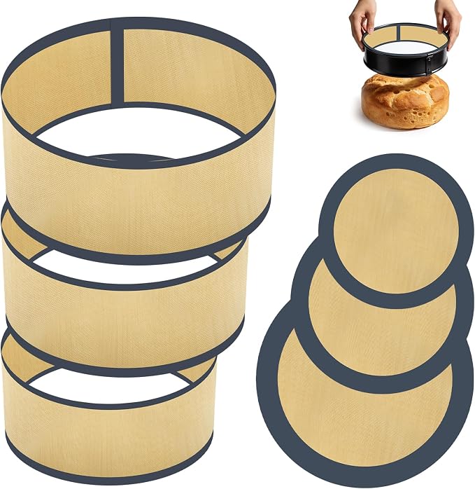3 Set Silicone Baking Mat for 4, 7, 9 Inch Springform Pan Protector Prevent Cake from Sticking to Bottom and Side Easy Clean Nonstick Silicone Liners for Baking Cheesecake Pan