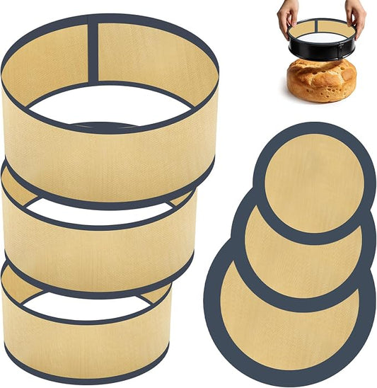3 Set Silicone Baking Mat for 4, 7, 9 Inch Springform Pan Protector Prevent Cake from Sticking to Bottom and Side Easy Clean Nonstick Silicone Liners for Baking Cheesecake Pan