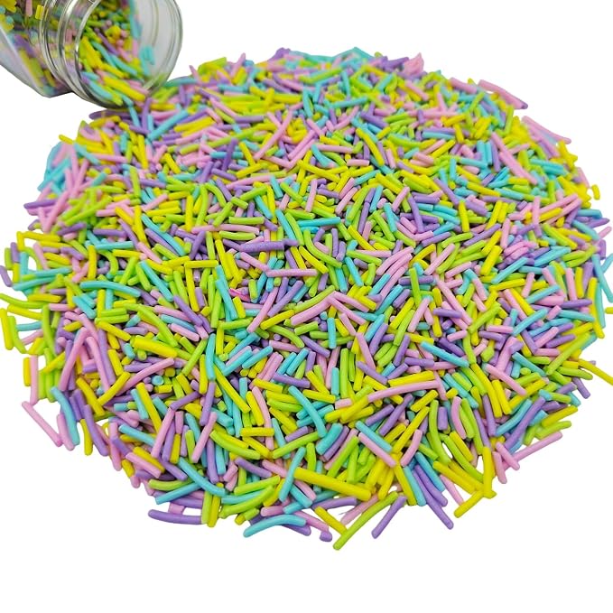 Easter Jimmies Sprinkles, Edible Jimmy Sprinkles, Pastel Crunchy Jimmies Mix for Cake Decorating, Edible Cookie Cupcake Decorations for Easter Baking and Holiday Party Treats