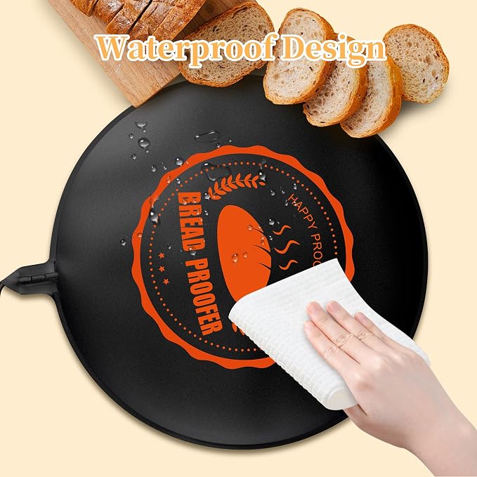 Bread Proofer Warming Mat,11.8" Sourdough Starter Warmer with Thermostat Temperature Control for Dough Proofing Yogurt Fermentation with Warm Cover