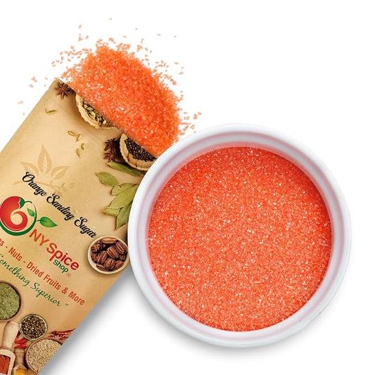 NY Spice Shop Orange Sanding Sugar - 1 Pound Sweet Edible Sprinkles for Party Decoration, Cakes, Cupcakes, Cookies Toppings & Dessert Dishes - Colorful Sugar Sprinkles for Party Favors & Baking Treats