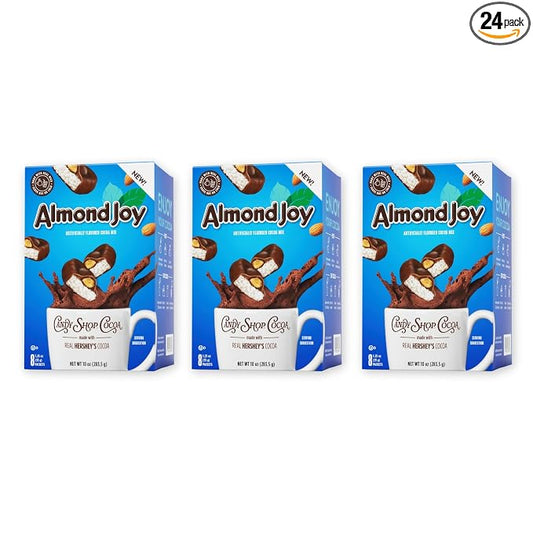 Candy Shop Cocoa ALMOND JOY Cocoa Mix, Hot Chocolate, Make Hot or Iced Cocoa, Made with Real Milk, Gluten Free, Rich Chocolate, Tropical Coconut & Almond Flavors, 1.25 oz packet (pack of 24)