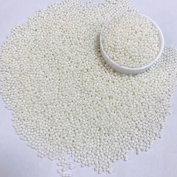 PhilaeEC White Nonpareils Sprinkle 2mm Mini Peals Sprinkle Edible for Cake Decoration Cupcake Topper Cookie Baking Decorations Halloween Christmas Valentine Supplies
