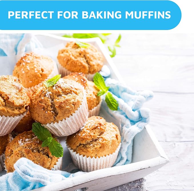 MontoPack White Cupcake Liners | 400 Standard Size Baking Cups | Greaseproof, No Smell Cupcake Wrappers | Muffin Liners for Desserts & Candies | Cupcake Liner for Holidays, Birthdays & Protein Balls