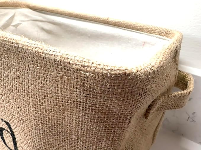 Bread Storage Bin- Burlap basket for keeping Bread, Rolls and other items for Kitchen Counter or Pantry