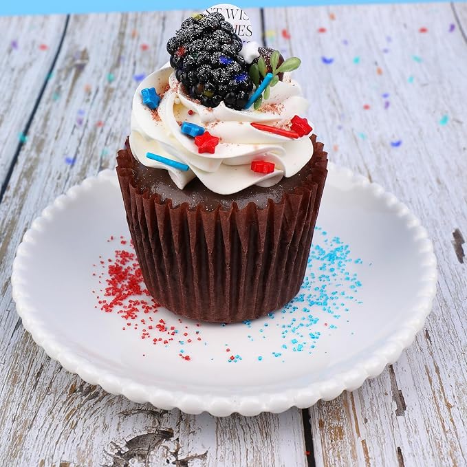 Red White and Blue Sprinkles - 6.53oz Patriotic 4th of July Sprinkles for Cake Decorating, Jimmies Nonpareils Stars Sanding Sugar Mix, Edible Cake Sprinkle for Baking Decor, Cookie, Cupcake, Ice Cream