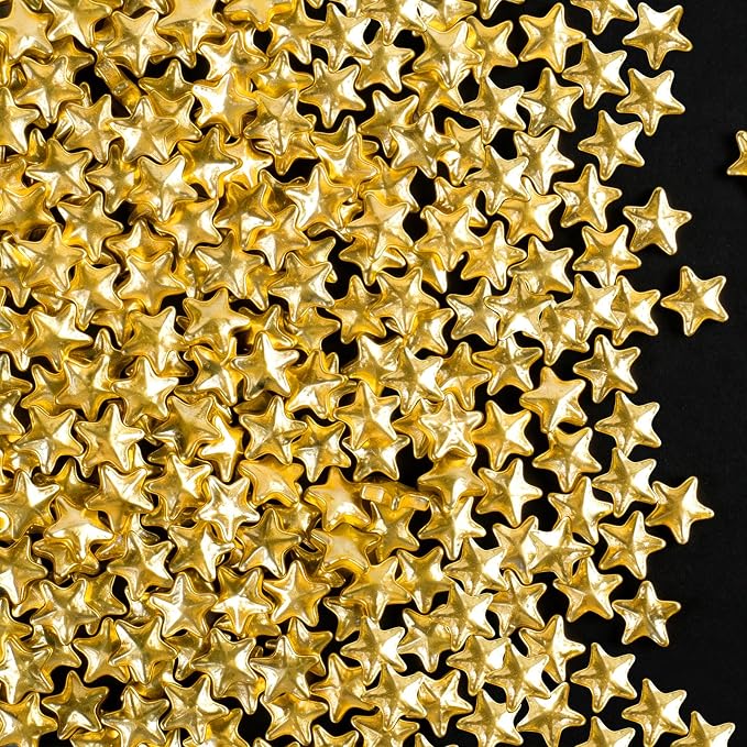 Gold Star Sprinkles for Cake Decorating, 4.6 oz Edible Gold Sugar Sprinkles for Baking Cupcake Cookie Ice Cream