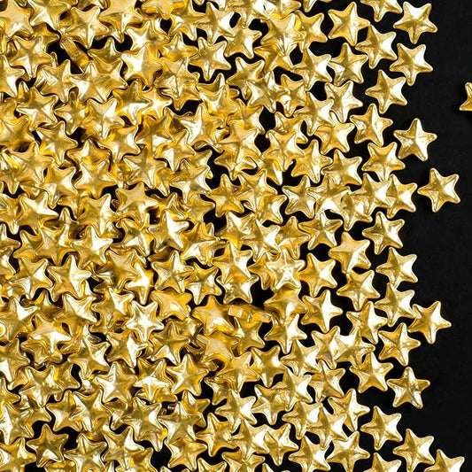 Gold Star Sprinkles for Cake Decorating, 4.6 oz Edible Gold Sugar Sprinkles for Baking Cupcake Cookie Ice Cream