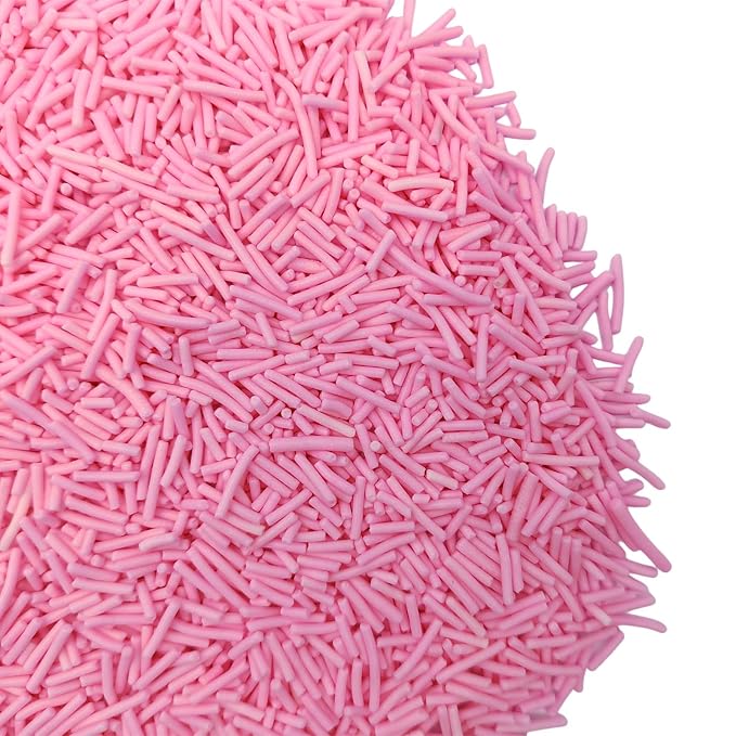 Jimmies Sprinkles, Edible Jimmy Sprinkles, Pink Crunchy Jimmies Mix for Cake Decorating, Edible Cookie Cupcake Decorations for Valentines Baking and Holiday Party Treats