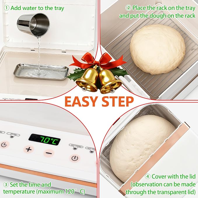 2-in-1 Slow Cooker & Bread Proofer Box with Digital Touchscreen, Professional Dough Proofer with Precise Temp Control (0-120°C) & Humidity Function for Baking, Melting Chocolate, Yogurt Making