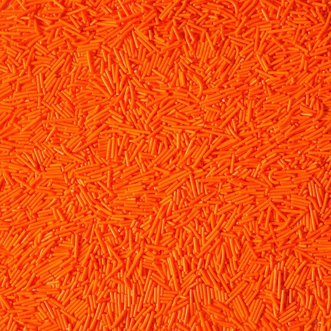 Edible Orange Sprinkles, Jimmies Sprinkle, Orange Sprinkles for Cupcakes, Cakes, Cookies, Macarons, Ice Cream, Perfect for Halloween, Fall, Thanksgiving Day(120g/4.23oz)