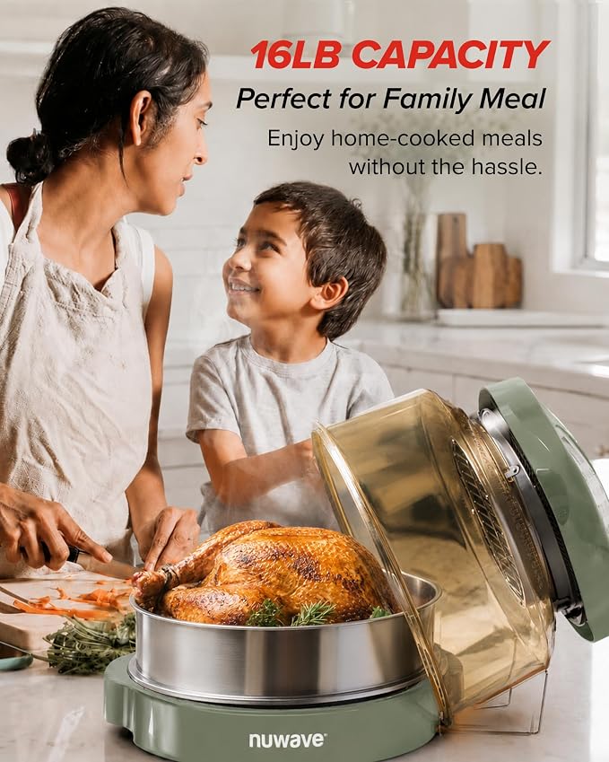 Nuwave Pro Plus 2 Countertop Infrared Oven with Stainless Steel Extender Ring, Triple Combo Cooking Power, Adjustable Temperature Control, Large Capacity Roaster, Air Fryer & Convection Oven, 20675V01