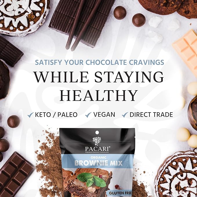 Paccari Raw Cacao Brownie Mix | Organic Cocoa Powder Substitute | Keto, Vegan, Non-GMO & Gluten Free | Perfect Mix for Chocolate Baking Desserts | 16oz