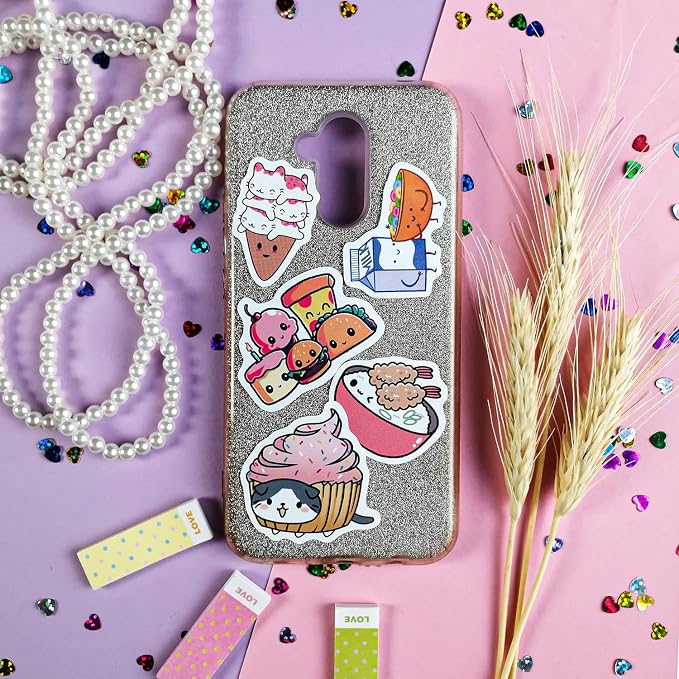 BulbaCraft Kawaii Food Stickers, Teens and Adults – Cute Food Stickers for Laptops and Water Bottles – Anime Decals - Kawaii Vinyl Decals for Journaling, Gifts for Women & Men