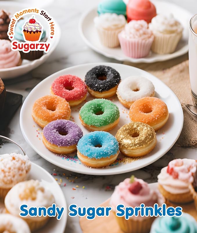 Edible Blue Sprinkles,Sanding Sugar for Cake Decorating,150g,Patriotic Sprinkle Crystals Mix for Cookies,Ice Cream,Fondant Cake,Donuts,Caramel Apples,Cupcakes,Desserts Topper,Birthday 4th of July Party Decoration Supplies