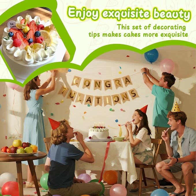 Suuker 3 Pieces V-Shaped Piping Tips Set, Stainless Steel | Cake Decorating Tips, Frosting Icing Tips, For Cupcakes, Cake, Cookie, 580 686 580S