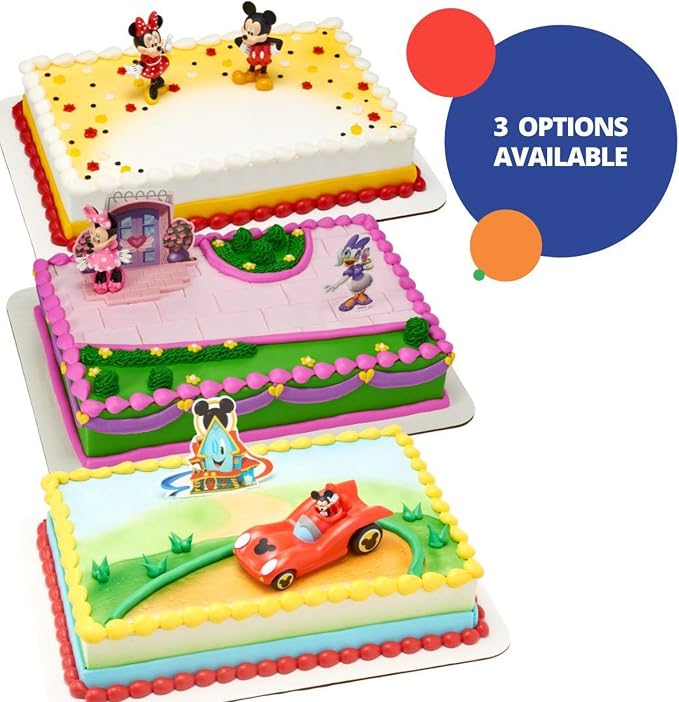 DecoSet® Disney Mickey Mouse and Minnie Mouse Cake Topper, 2-Piece Topper Set, Durable Food-Safe Plastic