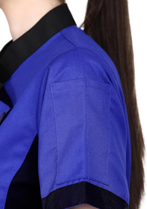 Short Sleeves Only Women's Ladies Side Mesh Chef's Coat Jacket