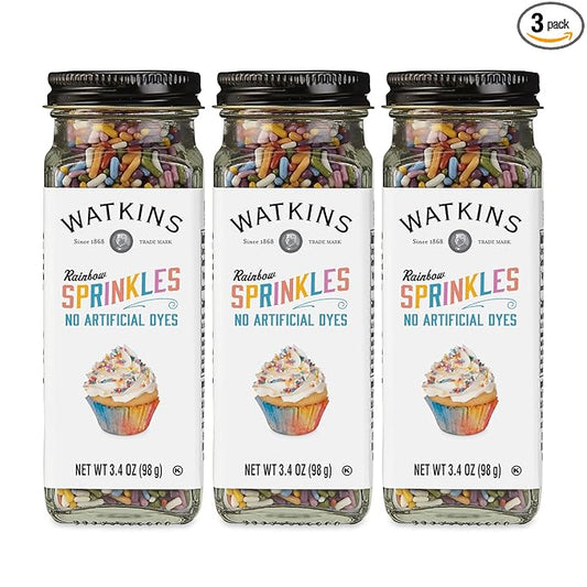 Watkins Rainbow Decorating Sprinkles, 3.4 Ounce Jar, 3-Pack
