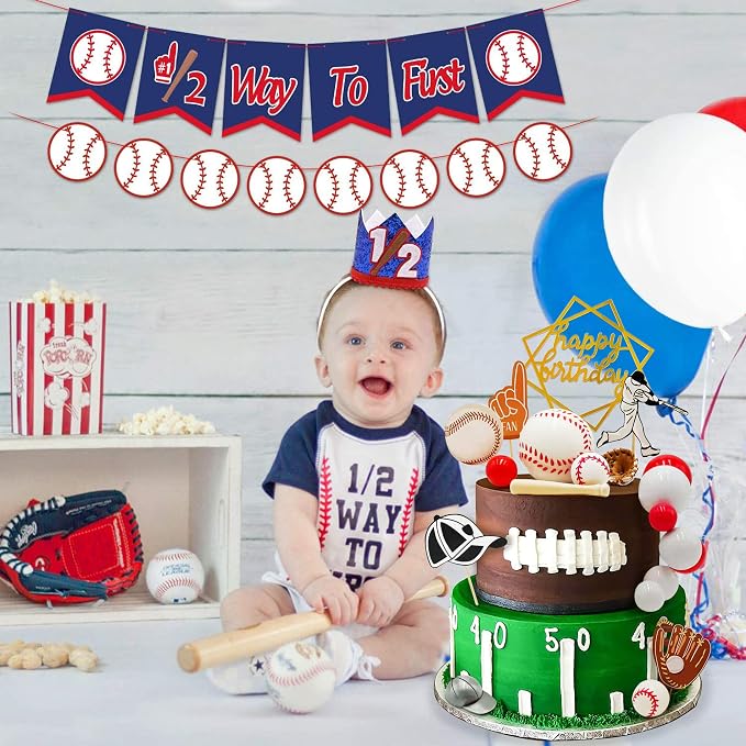Baseball Cake Decorations Sports Theme Party Decoration Supplies Baseball Themed Happy Birthday Cake Topper Party Decorations