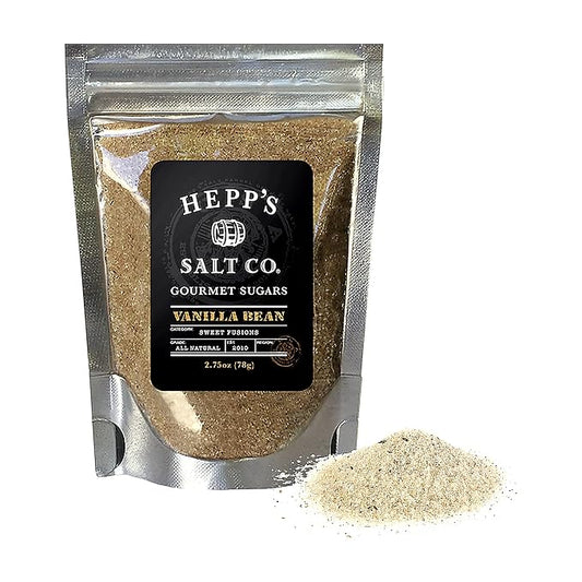 HEPP’S Salt Co. Vanilla Bean Sugar | Artisan Gourmet Sugar with Organic Cane Sugar & Real Tahitian Vanilla Bean | Small-Batch Vanilla Sugar for Baking, Coffee, Cocktail Rims & Dessert Finishing