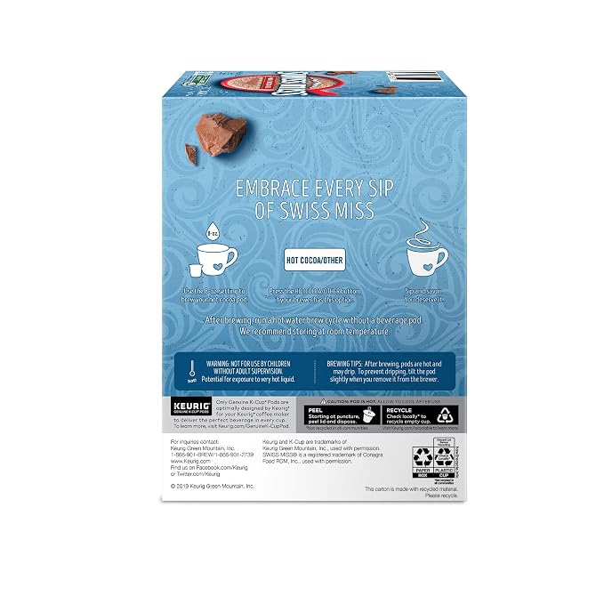 Swiss Miss Milk Chocolate Hot Cocoa, Keurig Single-Serve K-Cup Pods, 88 Count (4 Packs of 22)